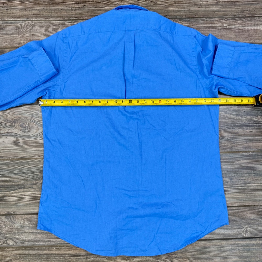 Polo Ralph Lauren Mens Large Button Down Shirt Blue Linen Blend Classic Fit NEW - Picture 4 of 7